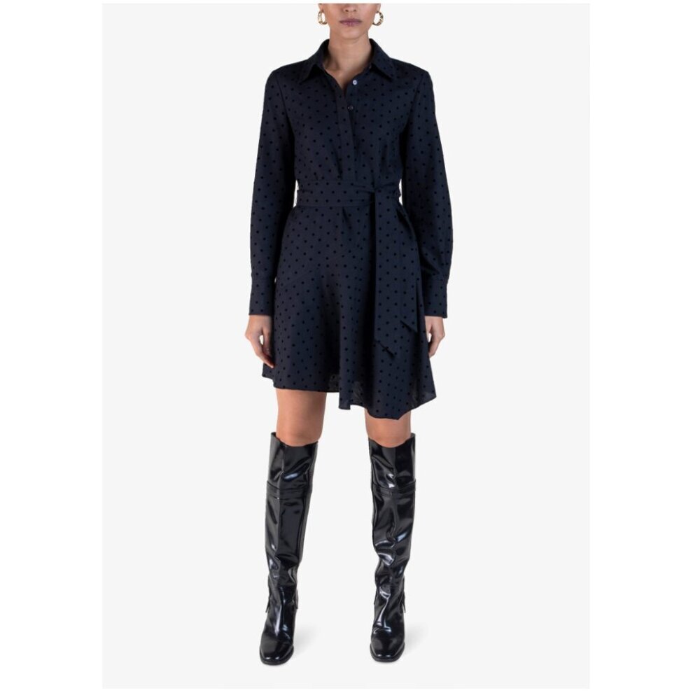 Derek Lam 10 Crosby Alecia Shirt Dress Black Polka Dot Size 6